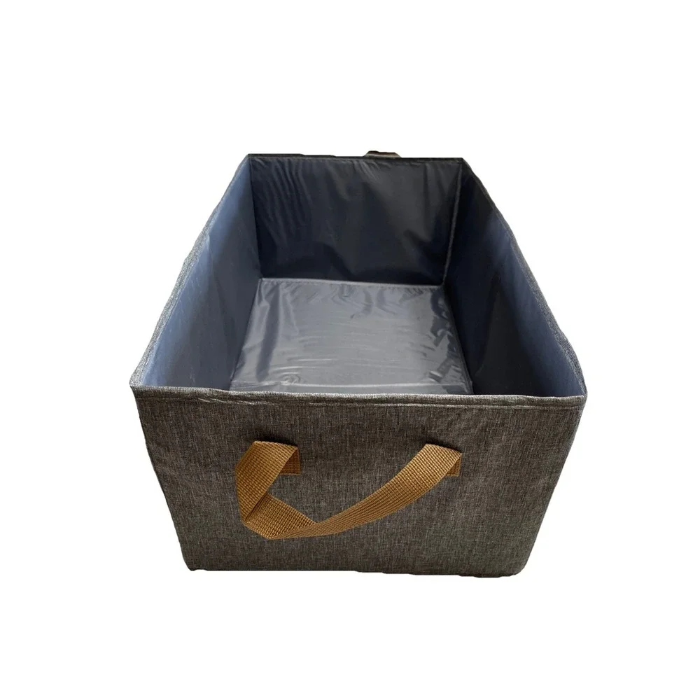 Foldable Storage Rectangular Bins Fabric.3 Pack Dark Grey. 11